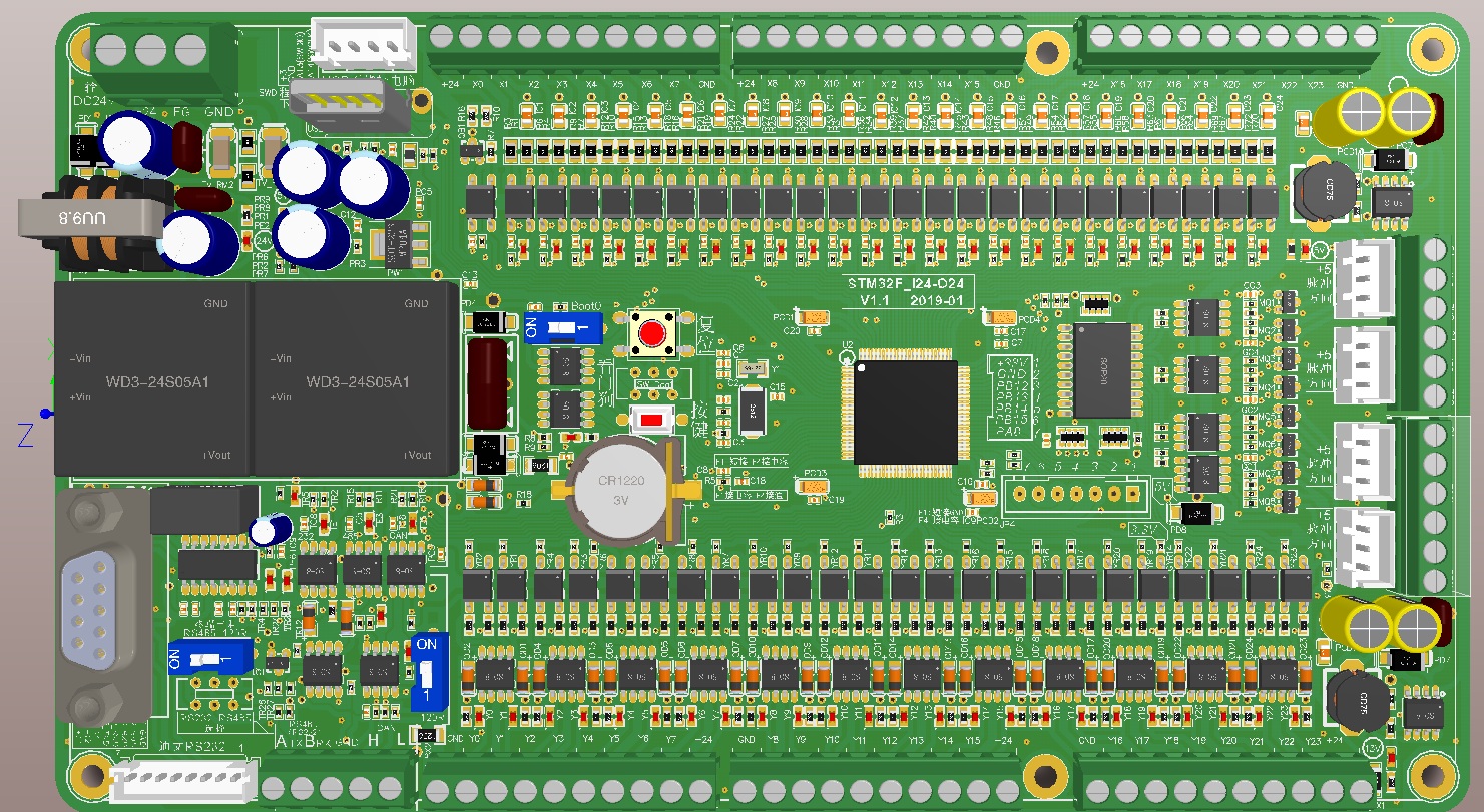 SMT production workshop with component reels and assembly equipment